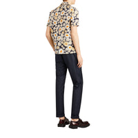 BLACK Chemise utilitaire à manches courtes en coton avec imprimé marguerite