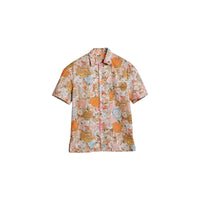 BRIGHT ORANGE Chemise en coton à manches courtes avec imprimé floral
