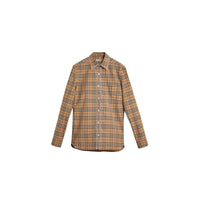 CAMEL Chemise en coton à motif check brodé