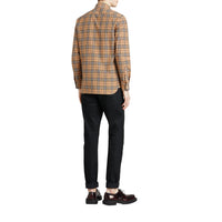 CAMEL Chemise en coton à motif check brodé