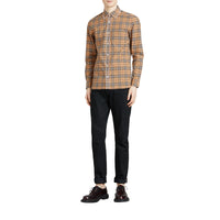 CAMEL Chemise en coton à motif check brodé