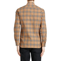 CAMEL Chemise en coton à motif check brodé