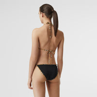 BLACK Bikini triangle avec bordure Vintage check