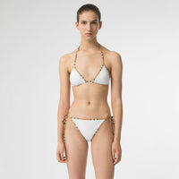WHITE Bikini triangle avec bordure Vintage check
