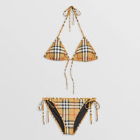 CAMEL Bikini triangle à motif Vintage check