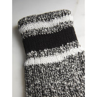 Chaussettes en grosse maille de coton mouliné à rayures - Noir