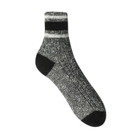 Chaussettes en grosse maille de coton mouliné à rayures - Noir
