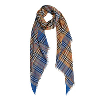 AZURE BLUE Carré bicolore en coton à motif Vintage check