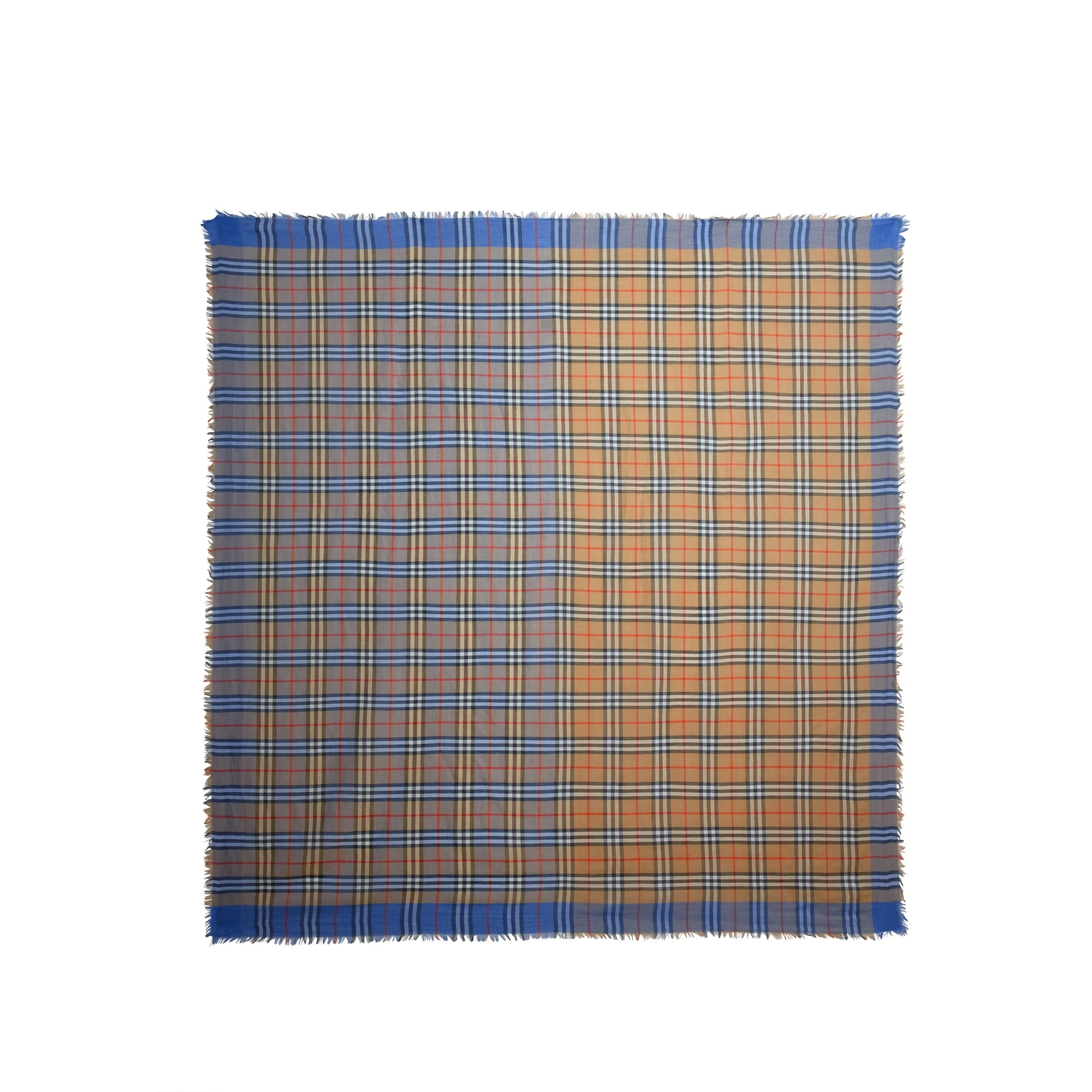 AZURE BLUE Carré bicolore en coton à motif Vintage check