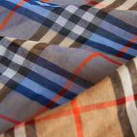 AZURE BLUE Carré bicolore en coton à motif Vintage check