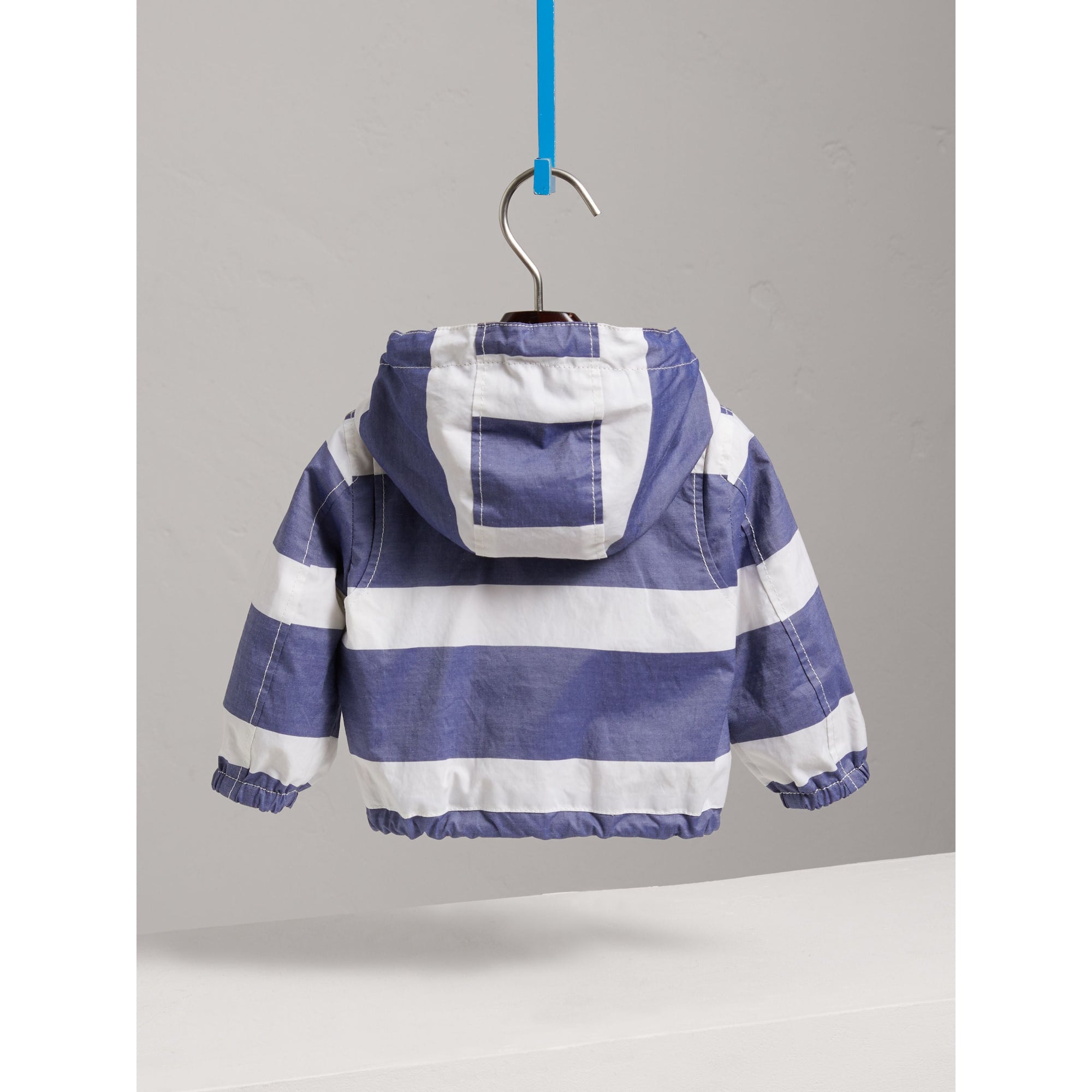 NAVY/WHITE Veste à capuche rayée et à motif Vintage check réversible