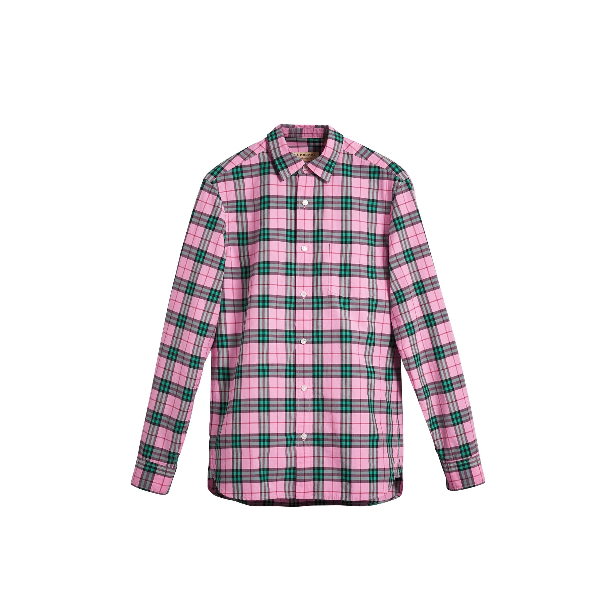 BRIGHT CORAL PINK Chemise en coton à motif check