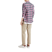 BRIGHT CORAL PINK Chemise en coton à motif check