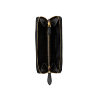 BLACK Portefeuille zippé en cuir et à motif Vintage check