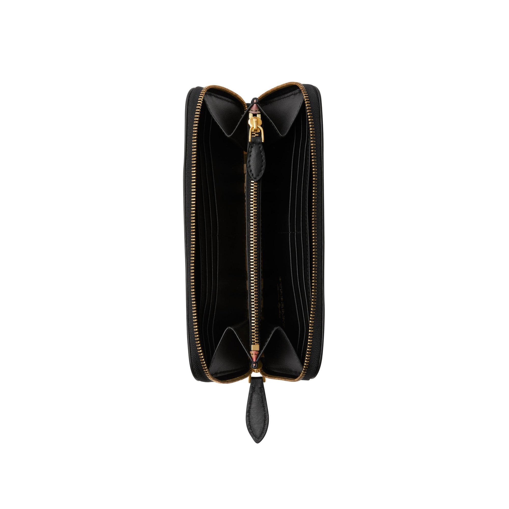 BLACK Portefeuille zippé en cuir et à motif Vintage check