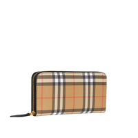 BLACK Portefeuille zippé en cuir et à motif Vintage check