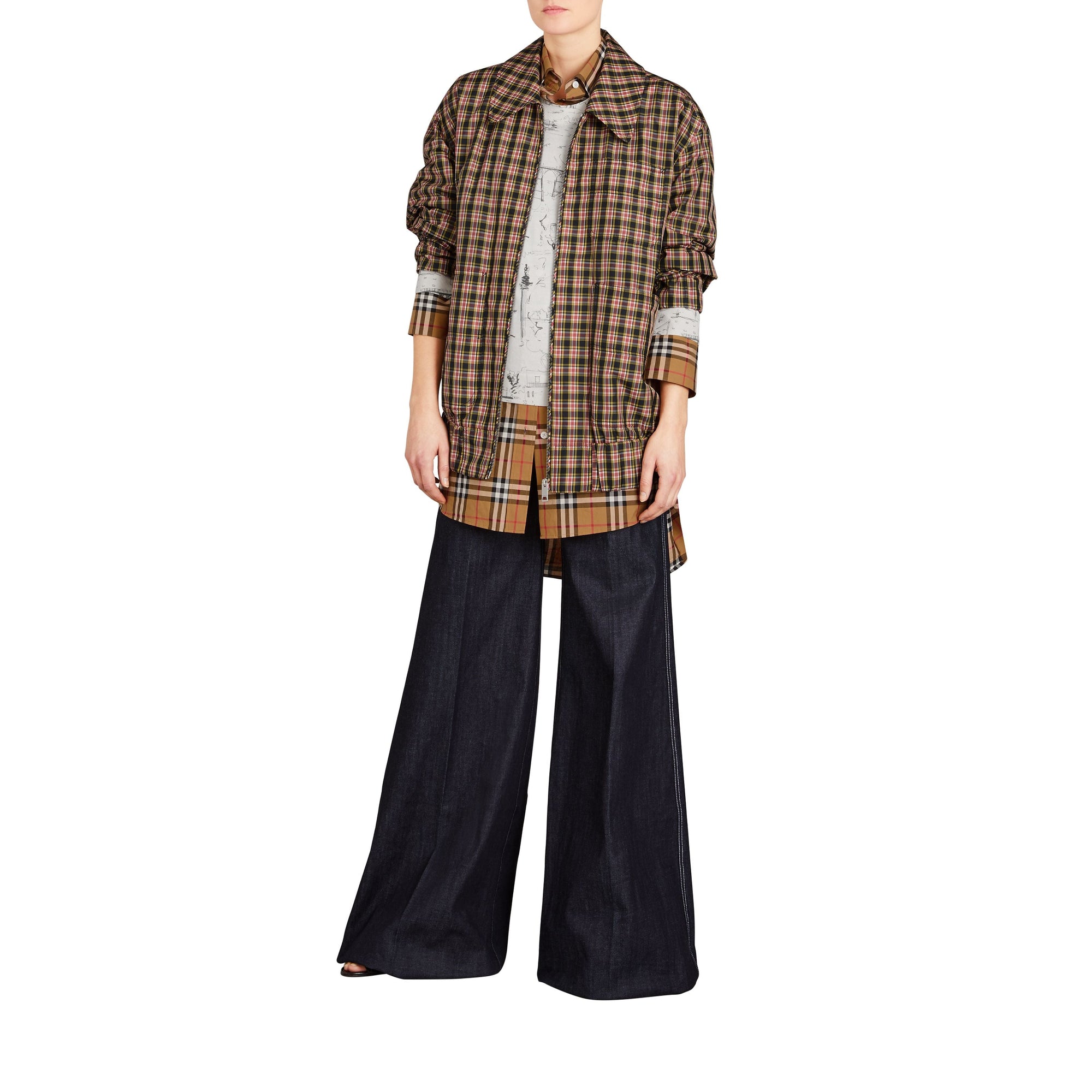 STEEL BLUE Jean large stretch en denim japonais