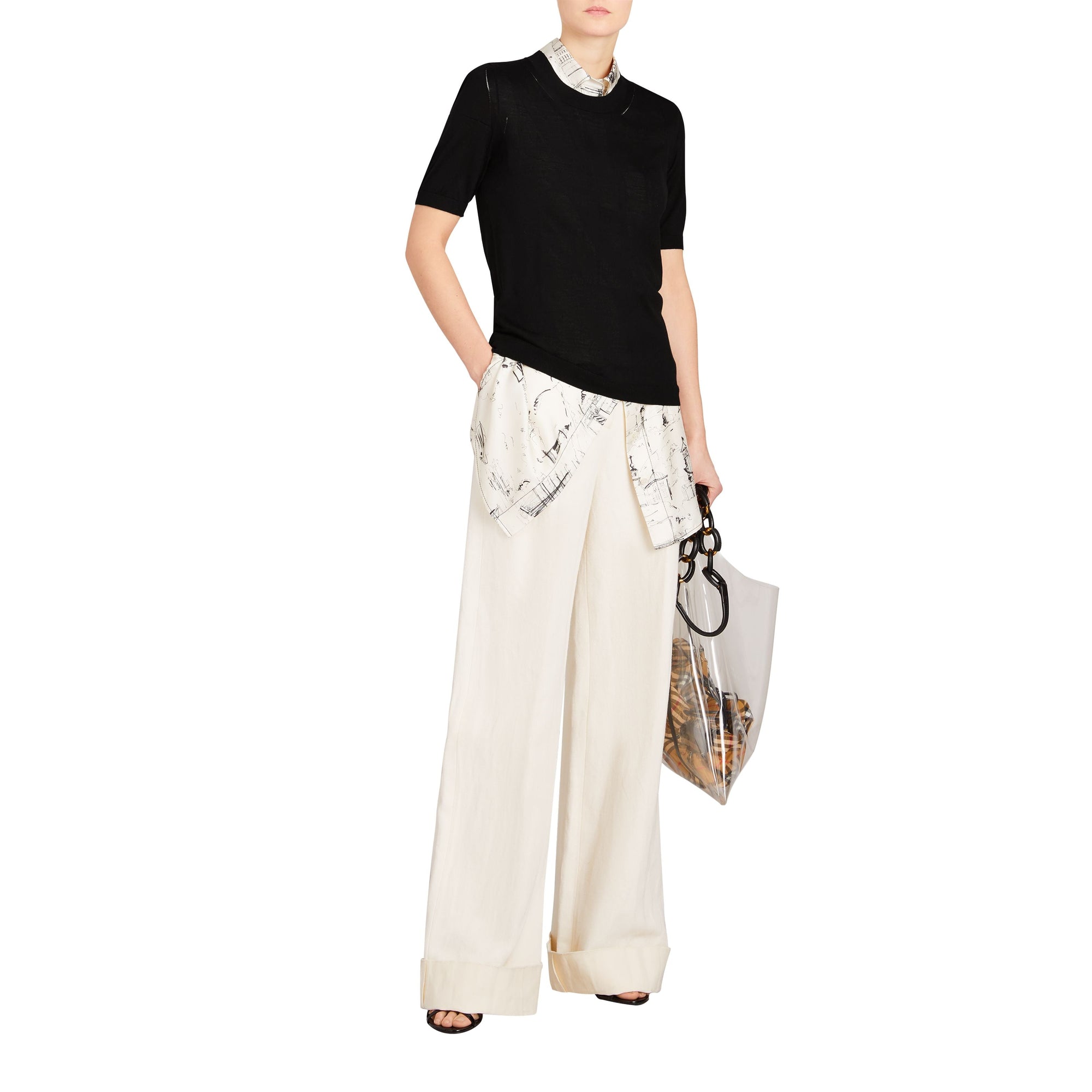 BLACK T-shirt en soie et cachemire