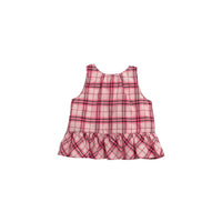 BRIGHT ROSE Haut en coton à motif check avec volants