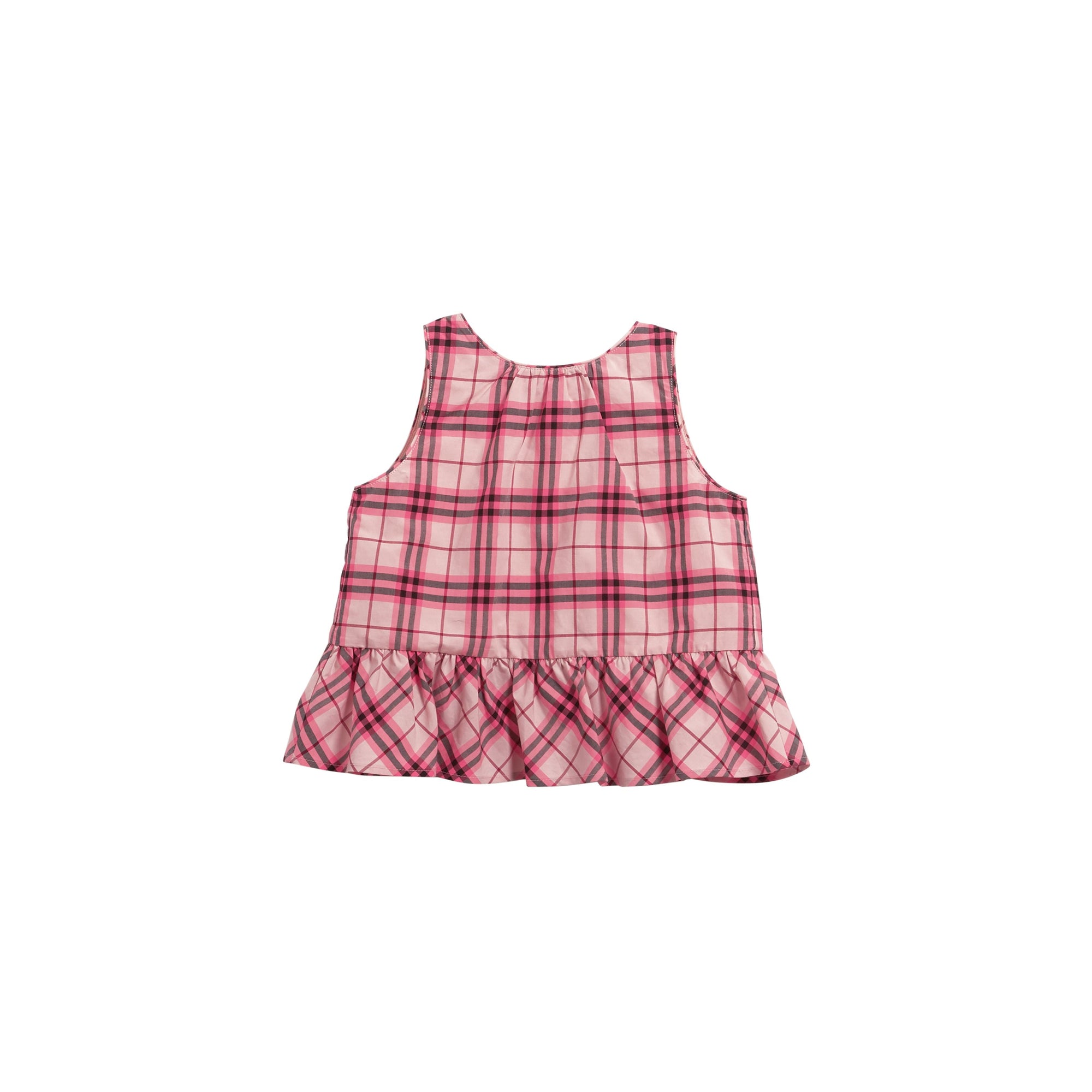 BRIGHT ROSE Haut en coton à motif check avec volants
