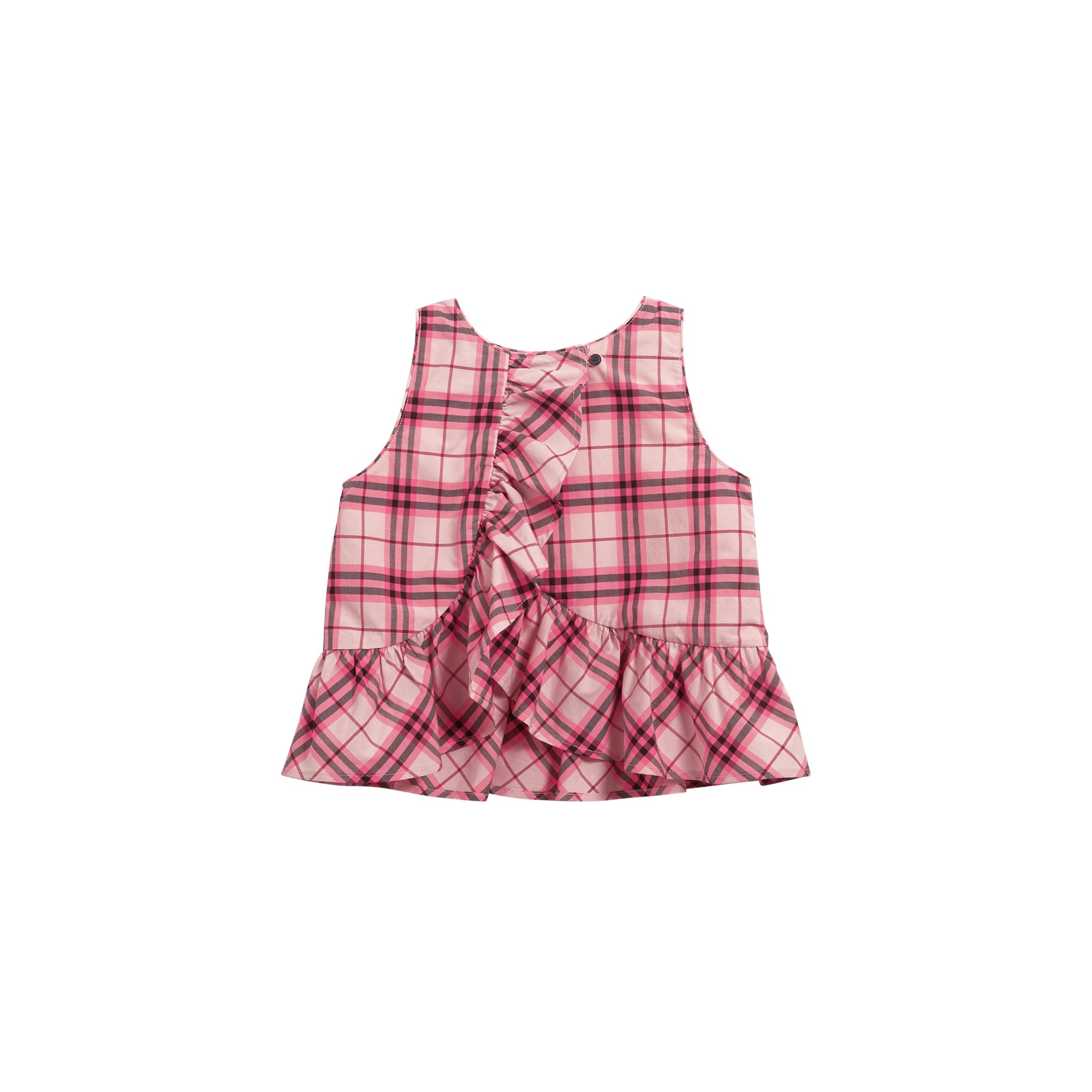 BRIGHT ROSE Haut en coton à motif check avec volants