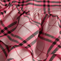 BRIGHT ROSE Haut en coton à motif check avec volants