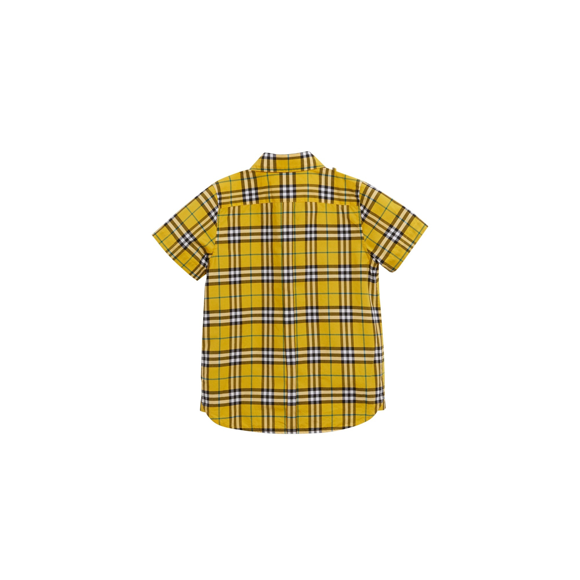 BRIGHT YELLOW Chemise en coton à manches courtes avec motif check