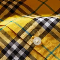 BRIGHT YELLOW Chemise en coton à manches courtes avec motif check