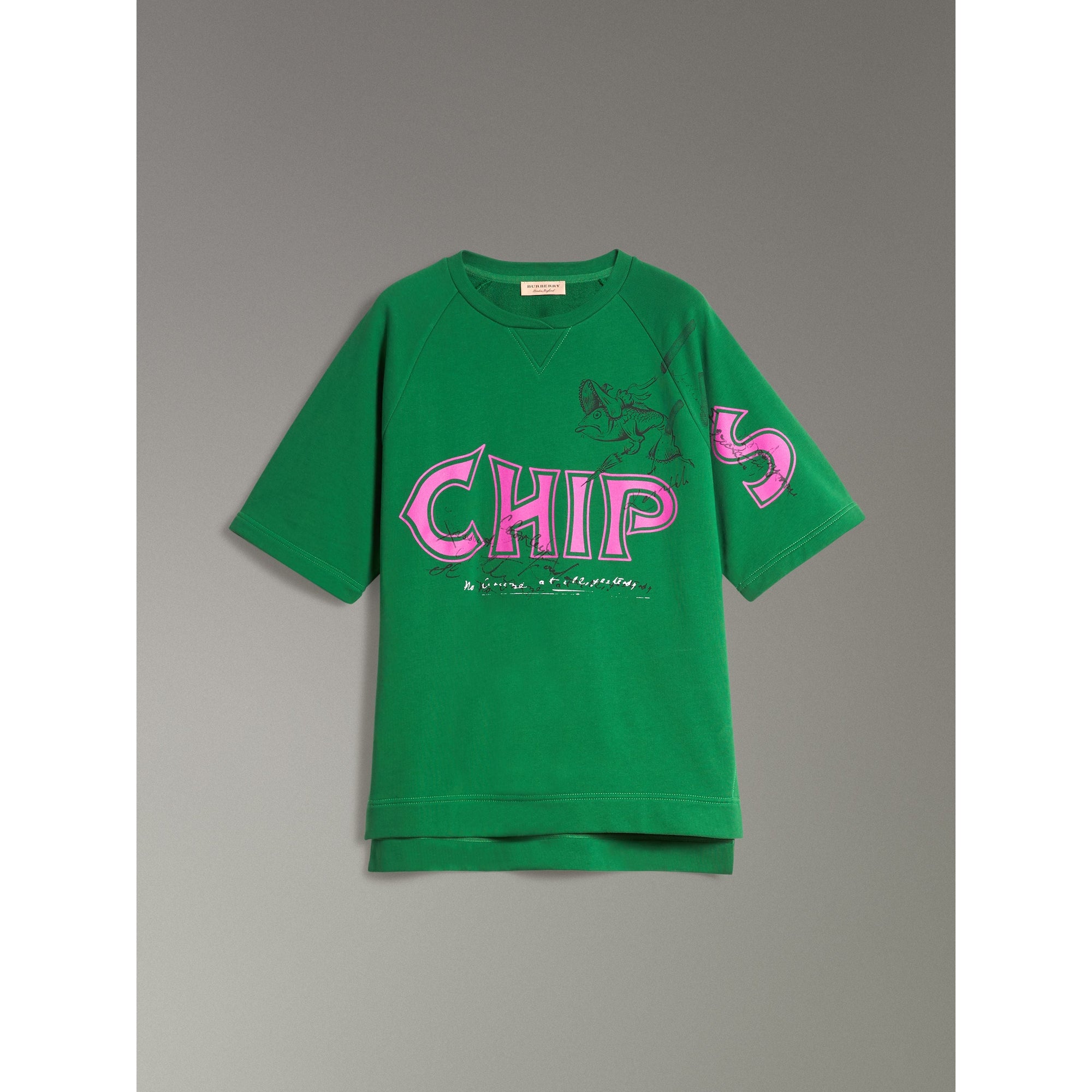 PIGMENT GREEN Sweat-shirt en coton à imprimé Fish and Chips