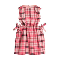 BRIGHT ROSE Robe en coton à motif check avec nœud