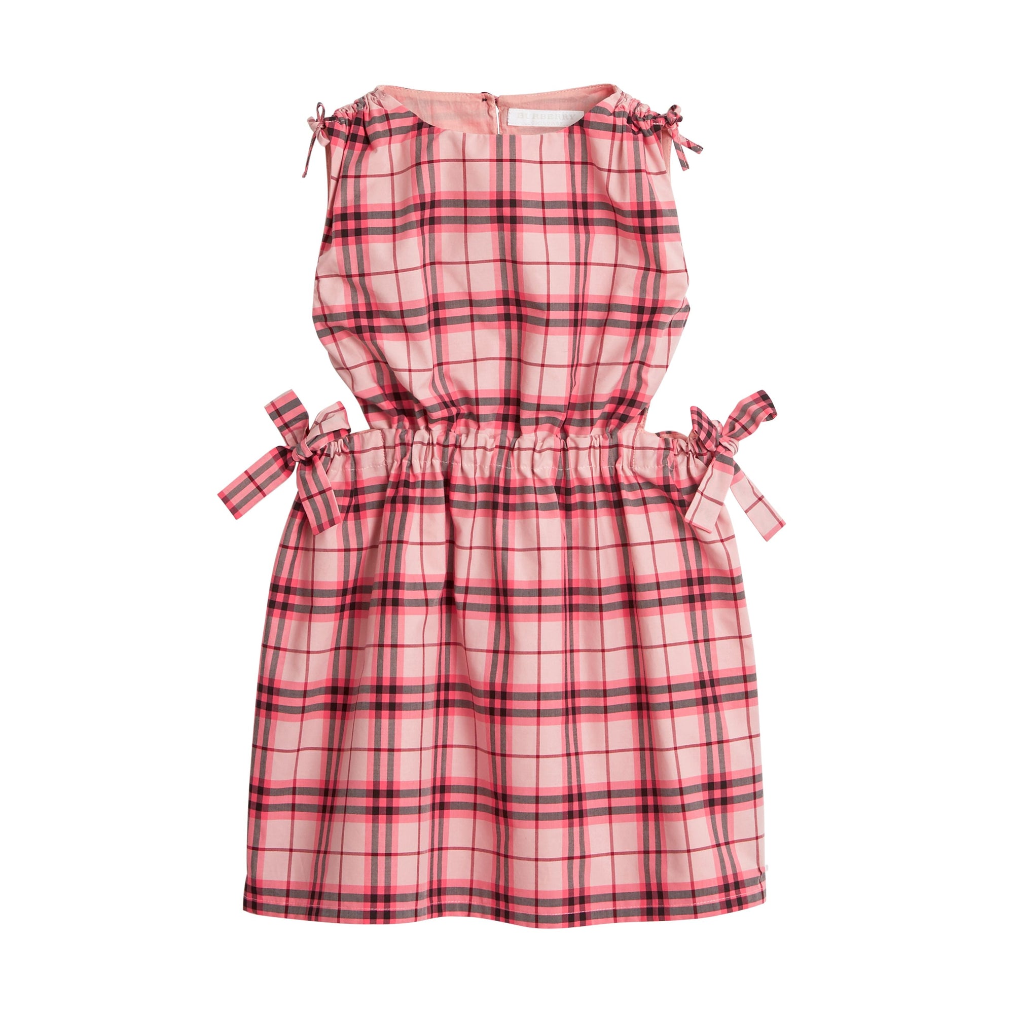 BRIGHT ROSE Robe en coton à motif check avec nœud