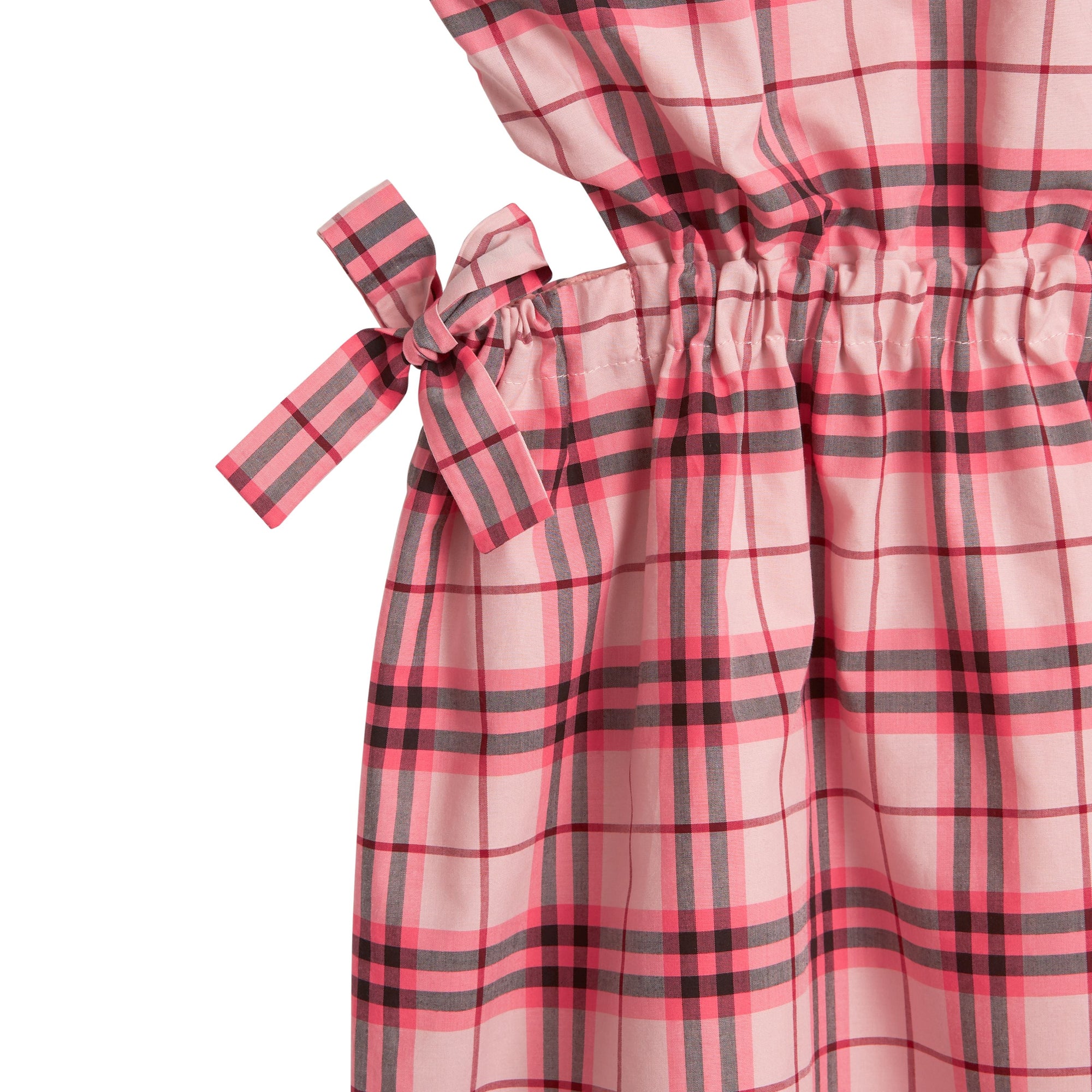 BRIGHT ROSE Robe en coton à motif check avec nœud