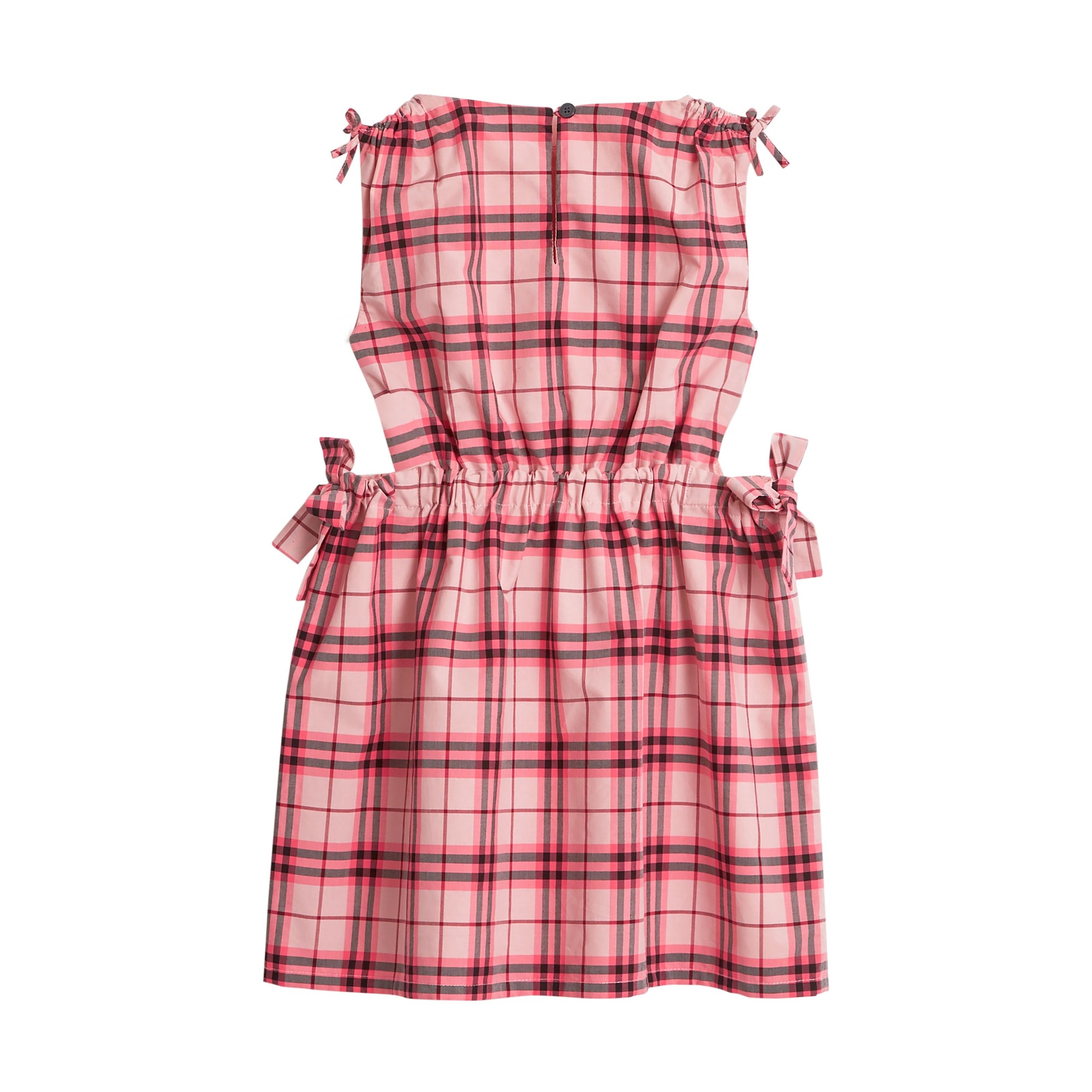 BRIGHT ROSE Robe en coton à motif check avec nœud