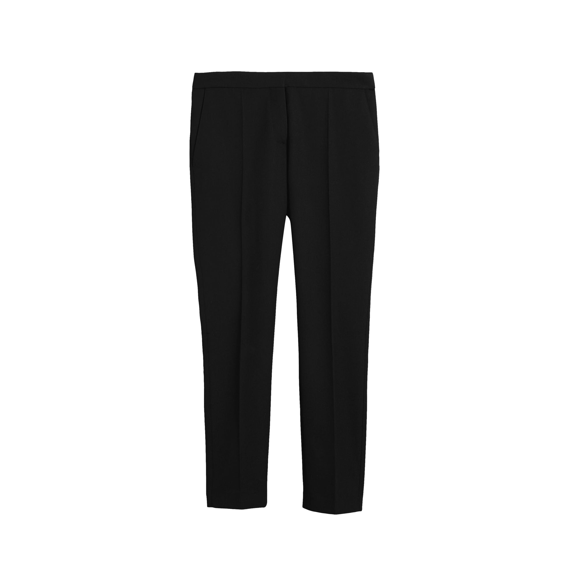BLACK Pantalon ajusté de coupe droite en laine