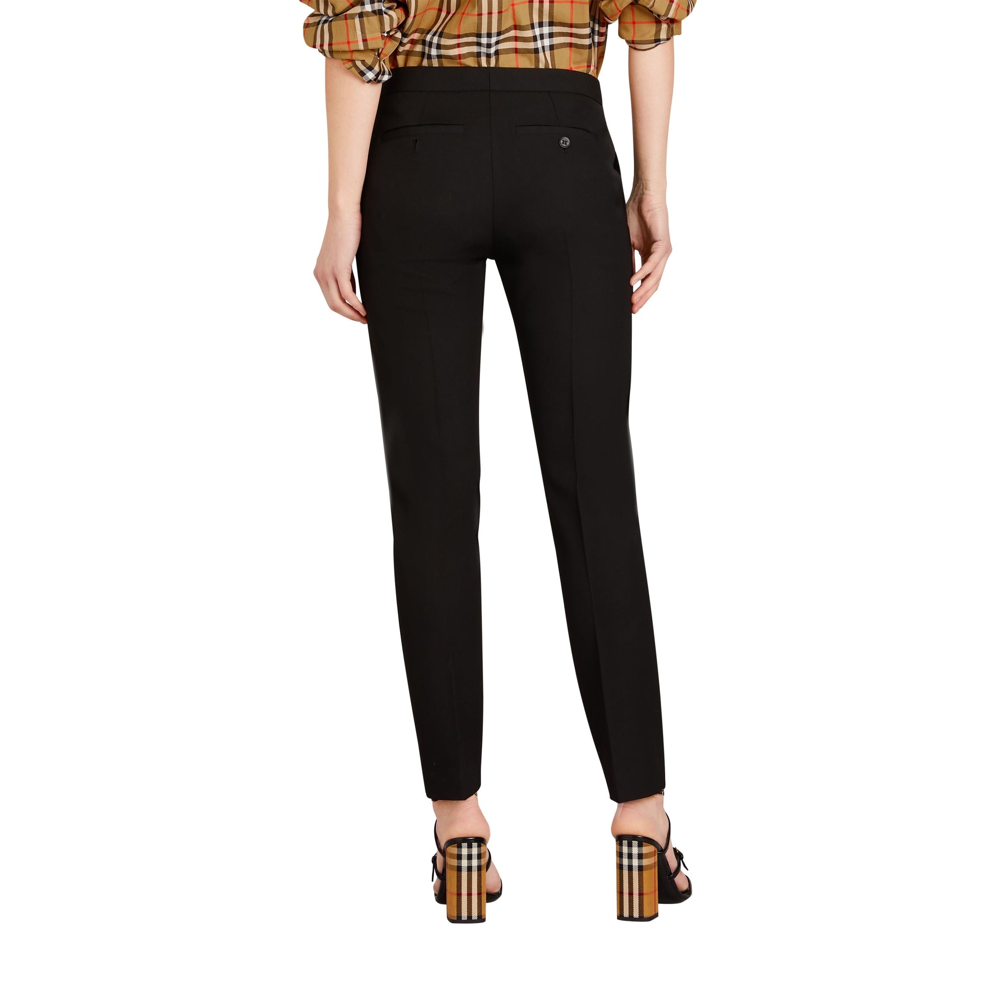 BLACK Pantalon ajusté de coupe droite en laine