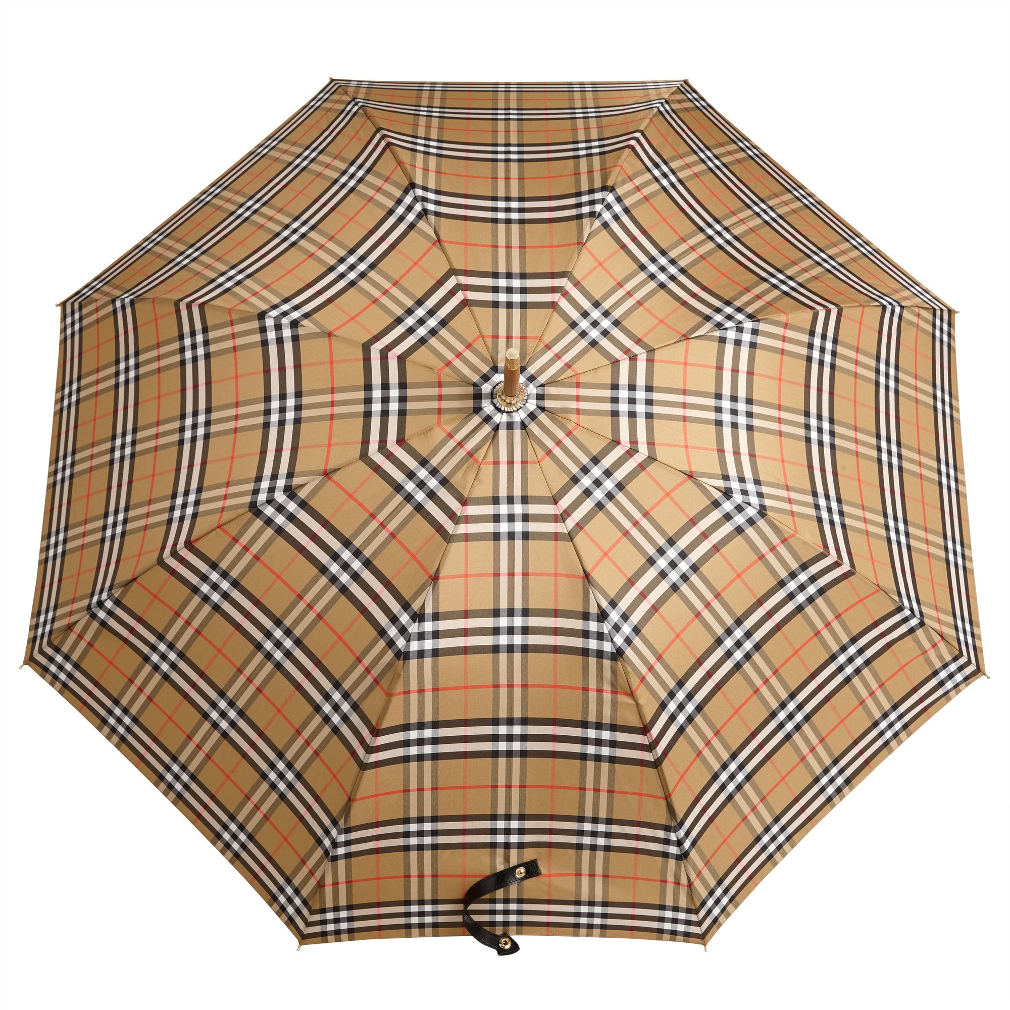 ANTIQUE YELLOW Parapluie canne à motif Vintage check