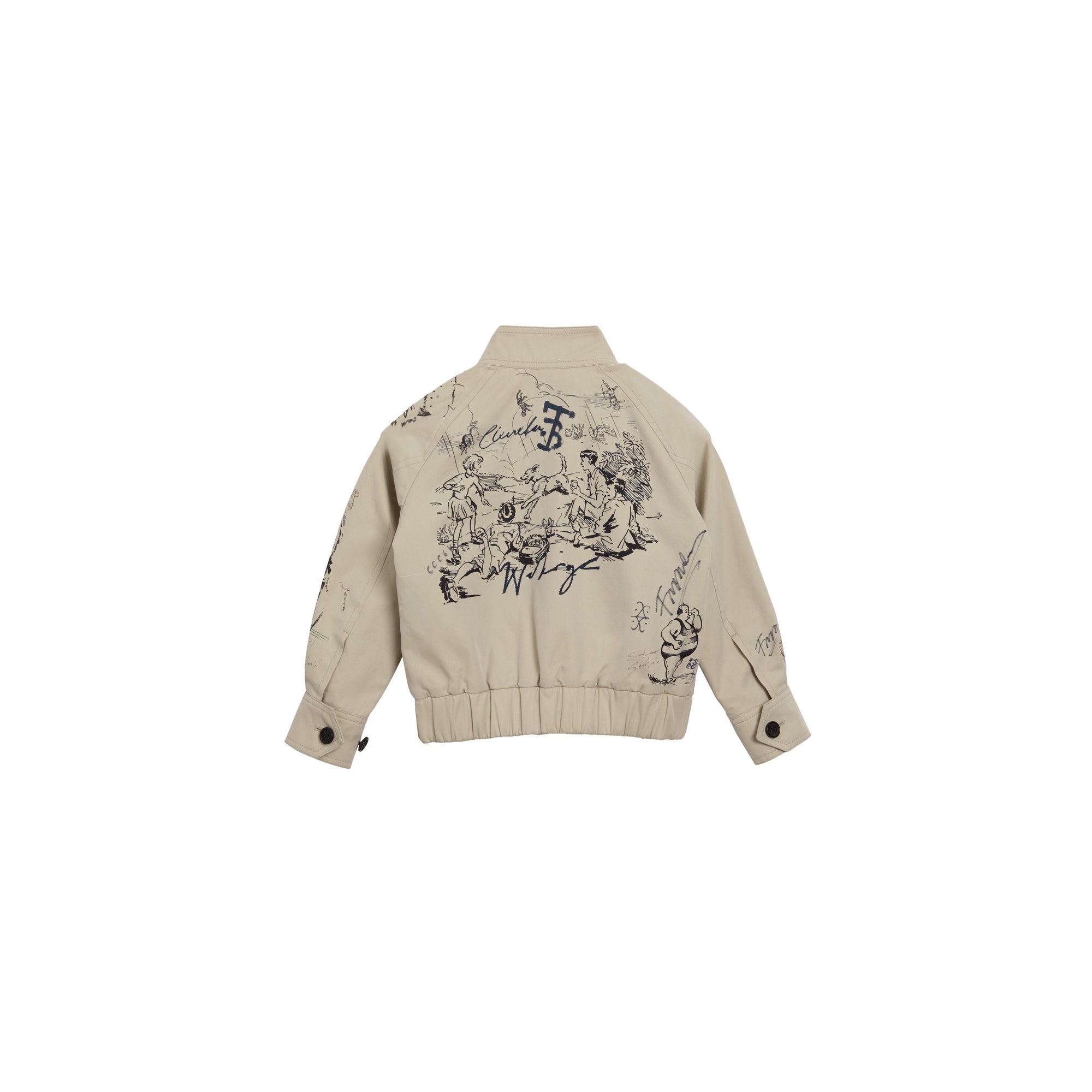 STONE Veste Harrington en gabardine à imprimé aventure