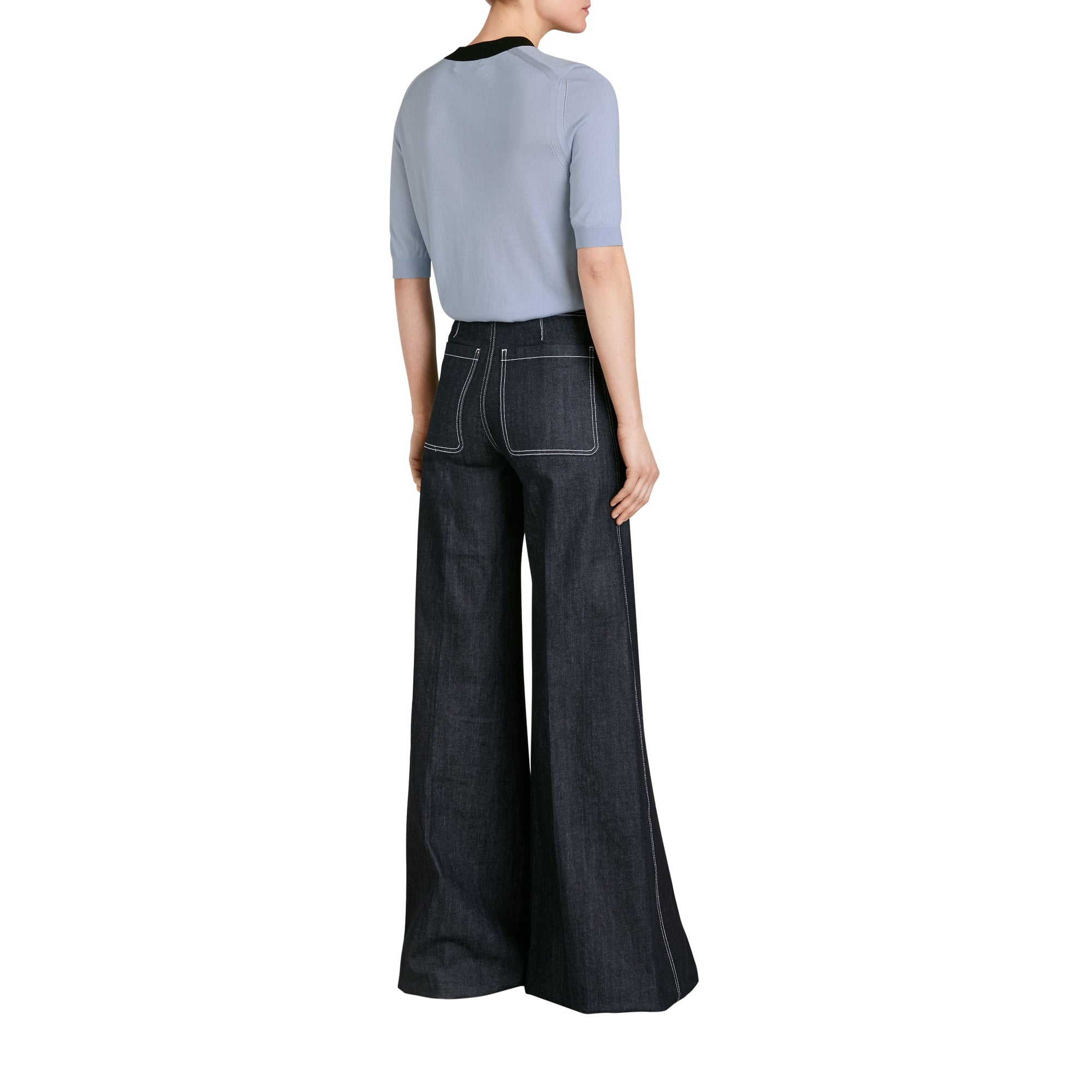 SKY BLUE T-shirt en soie et cachemire