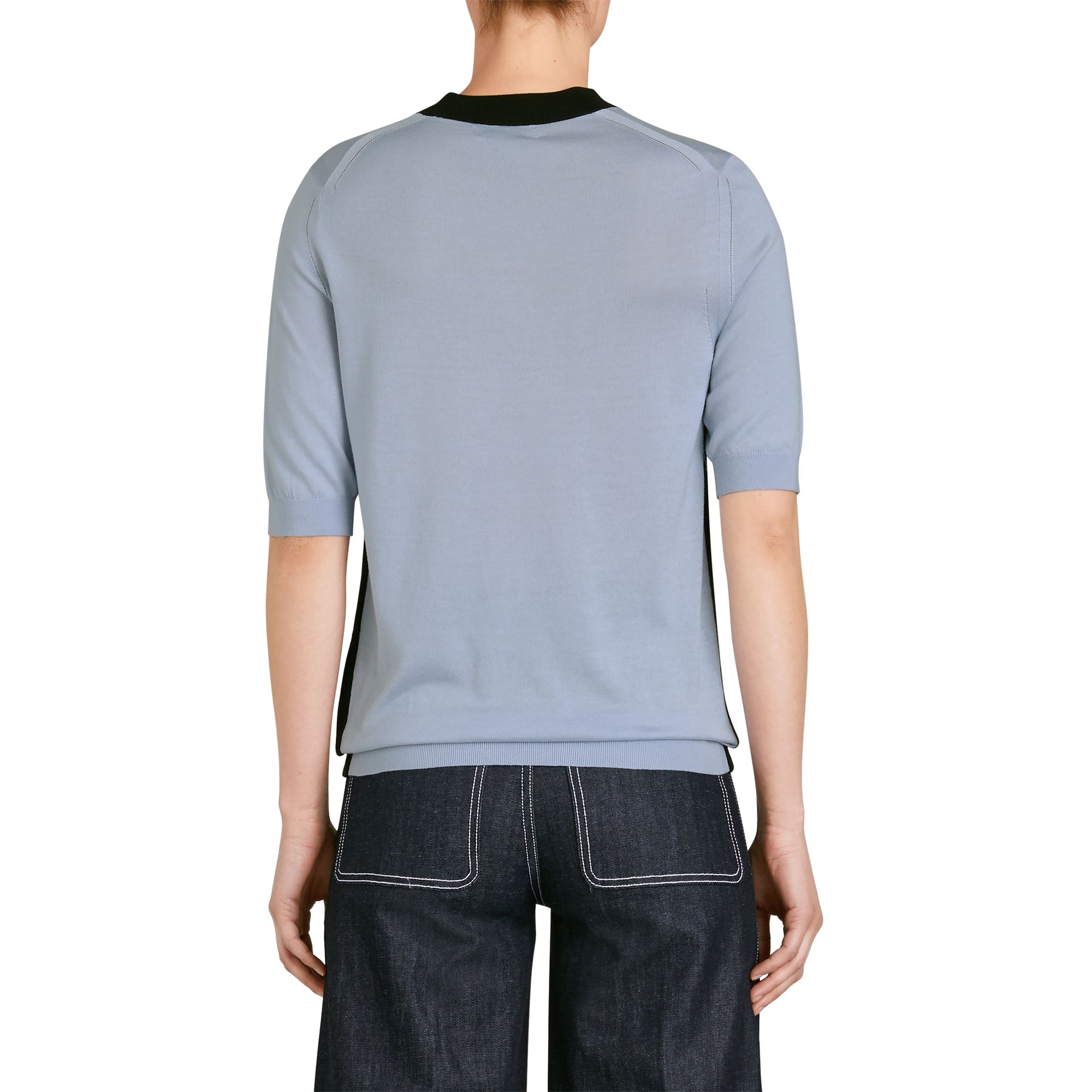 SKY BLUE T-shirt en soie et cachemire