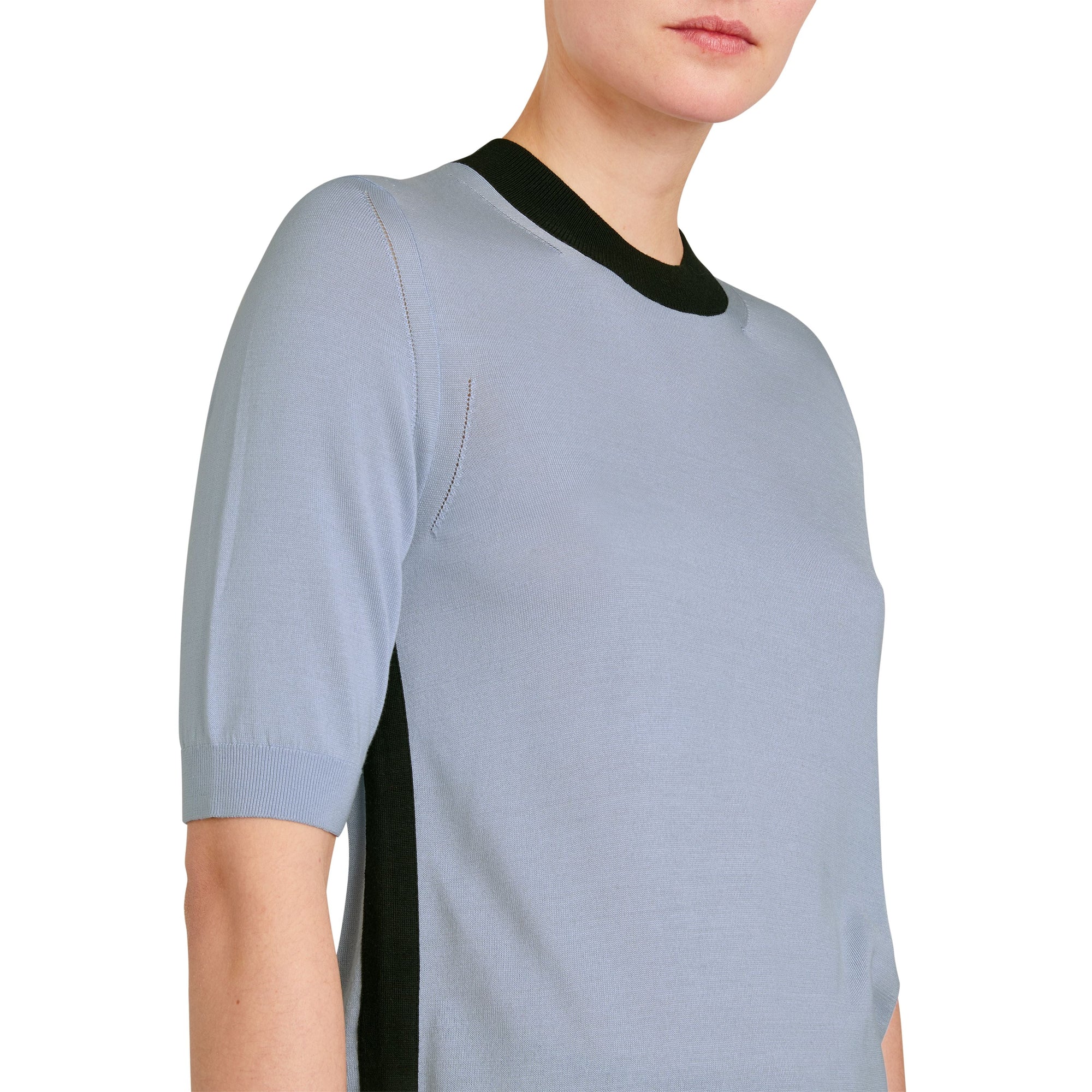 SKY BLUE T-shirt en soie et cachemire