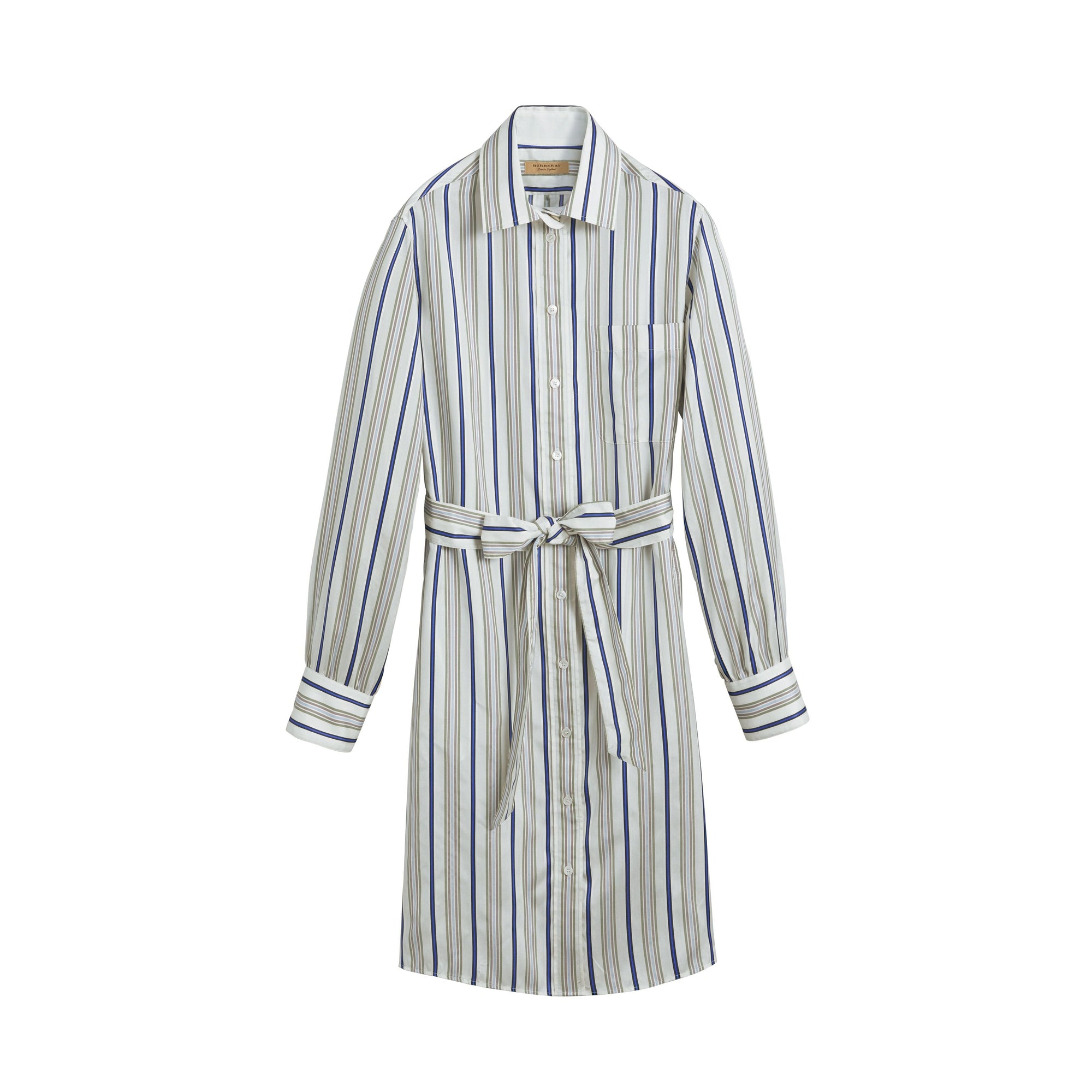 OFF WHITE Robe chemise en soie rayée