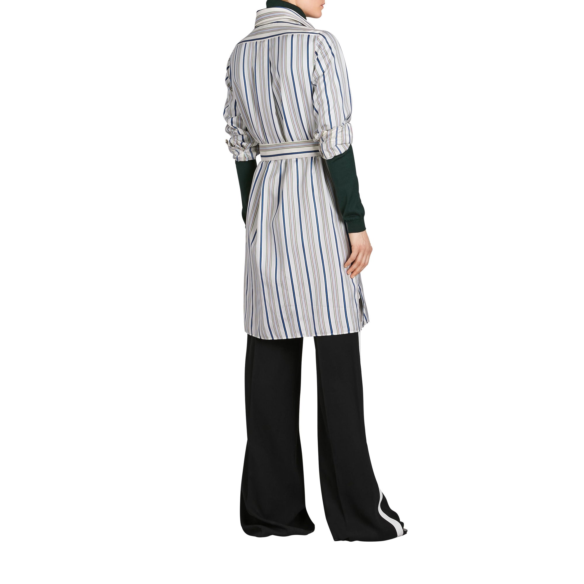 OFF WHITE Robe chemise en soie rayée
