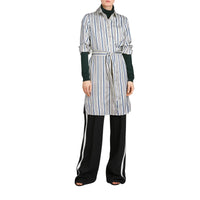 OFF WHITE Robe chemise en soie rayée