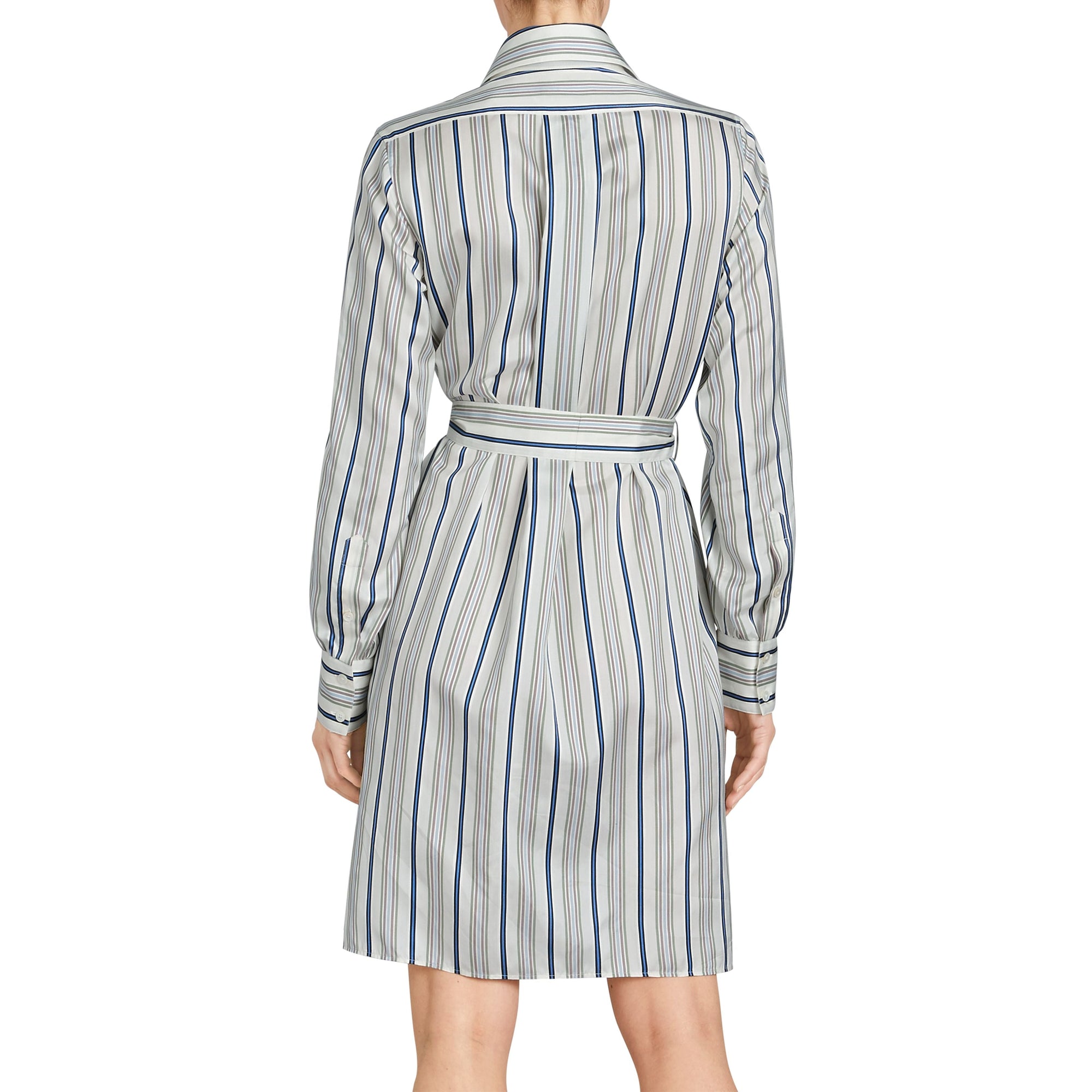 OFF WHITE Robe chemise en soie rayée