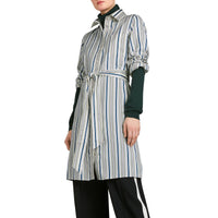 OFF WHITE Robe chemise en soie rayée