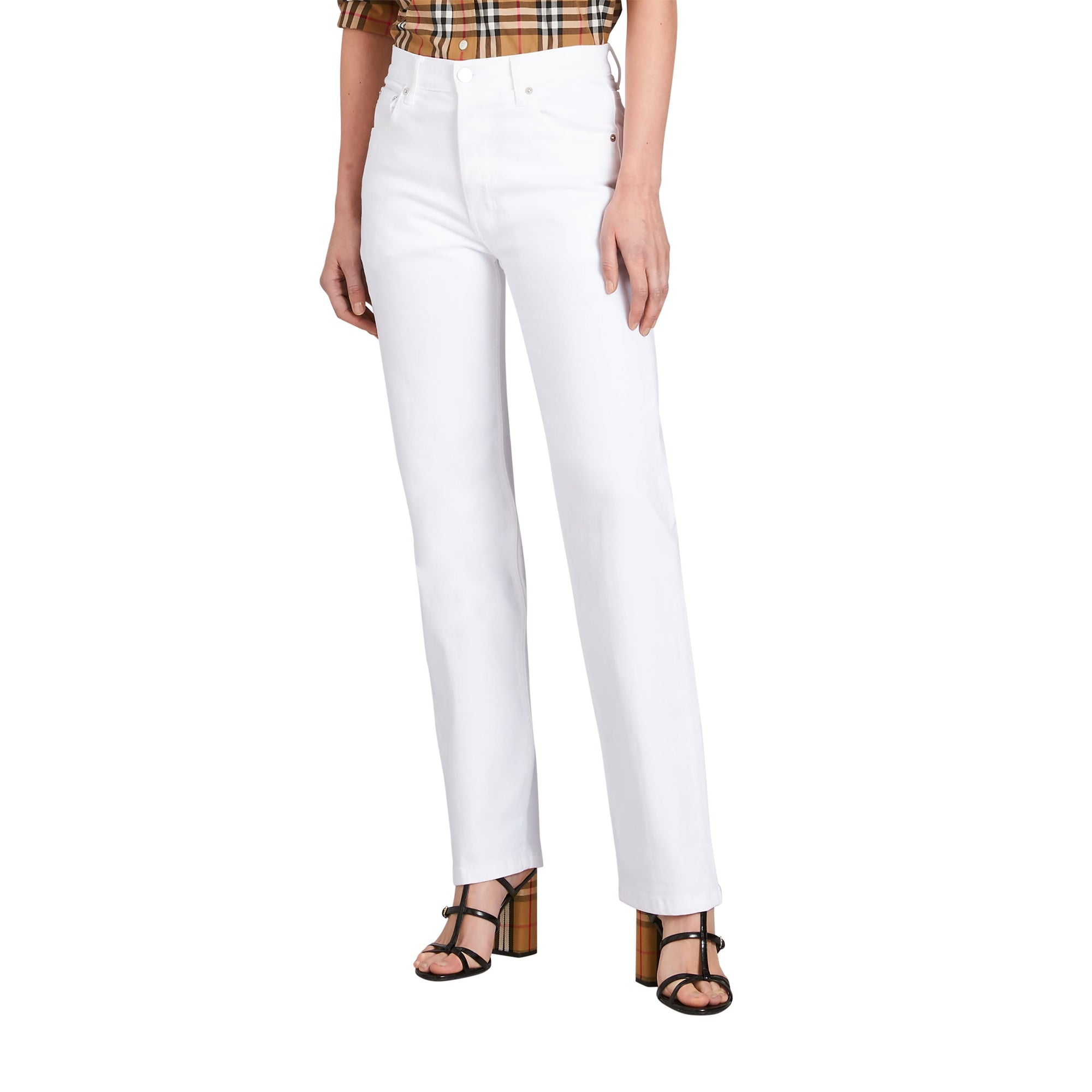 WHITE Jean de coupe droite en denim ultra-stretch