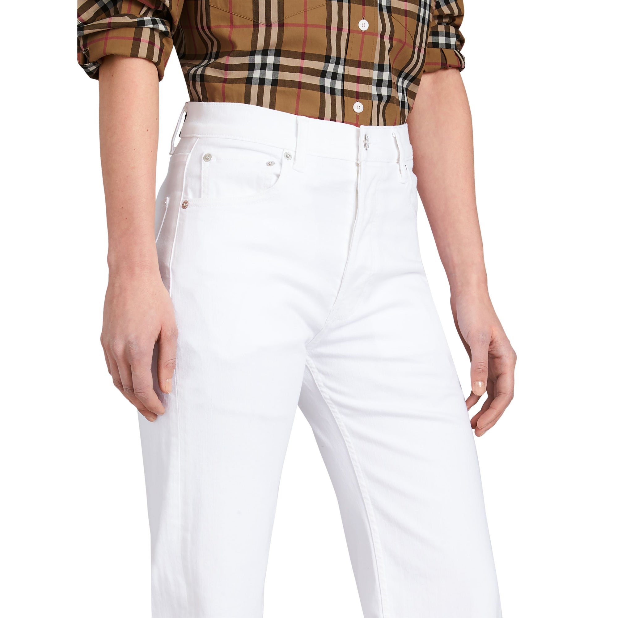 WHITE Jean de coupe droite en denim ultra-stretch