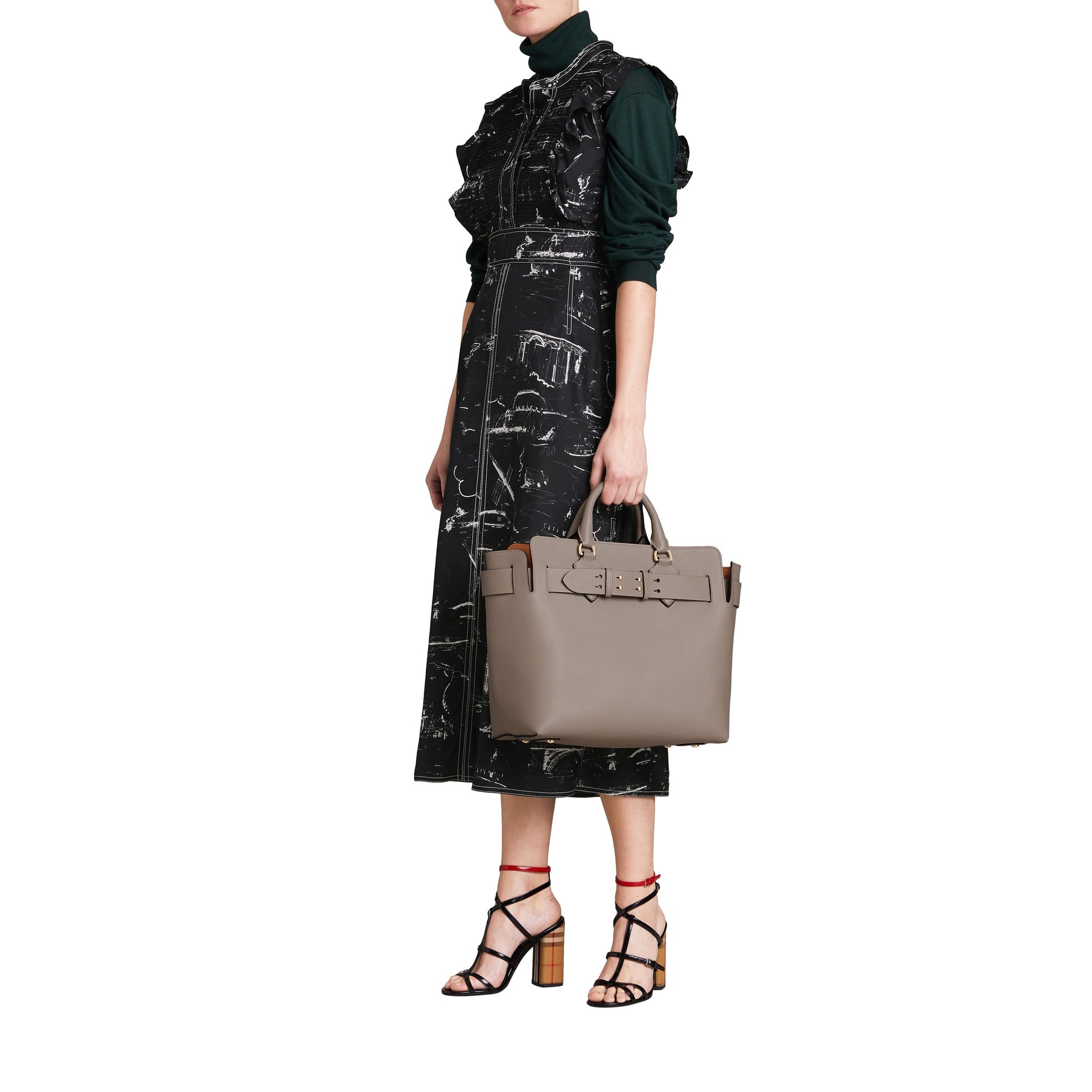 MINERAL GREY Sac The Belt moyen en cuir