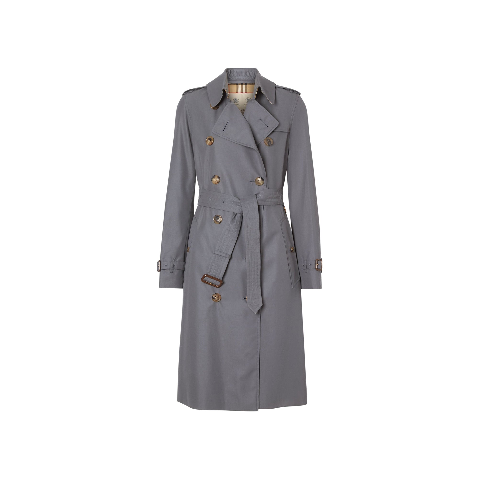 Trench long en gabardine de coton - Gris foncé