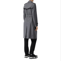 Trench long en gabardine de coton - Gris foncé